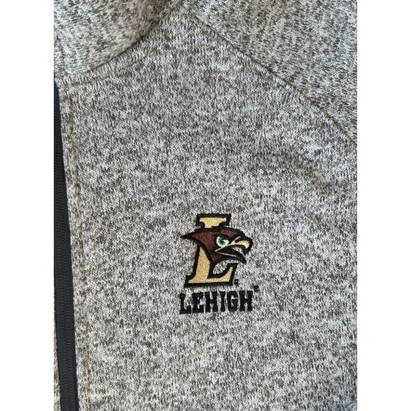 League Collegiate Wear Gray Lehigh Mountain Hawks 1/4 Zip Jacket Men’s Size Med - Picture 4 of 8